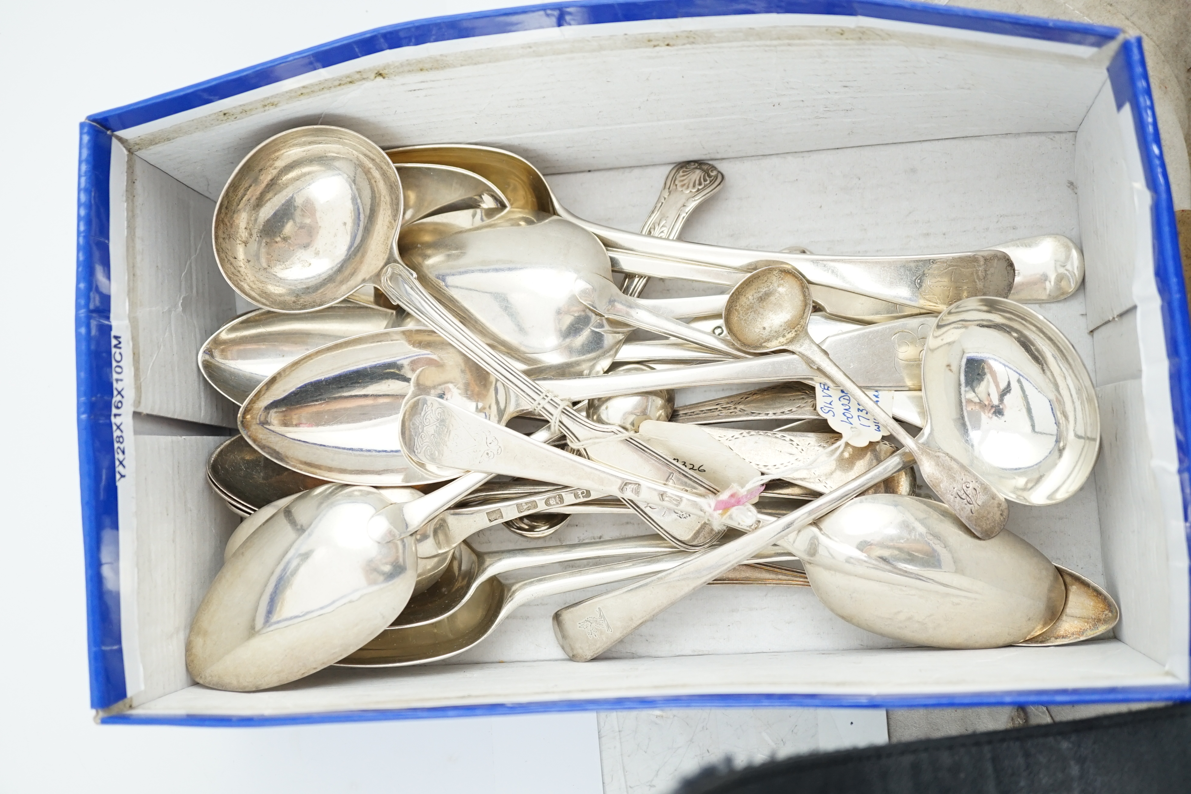 A collection of assorted Georgian and later silver flatware